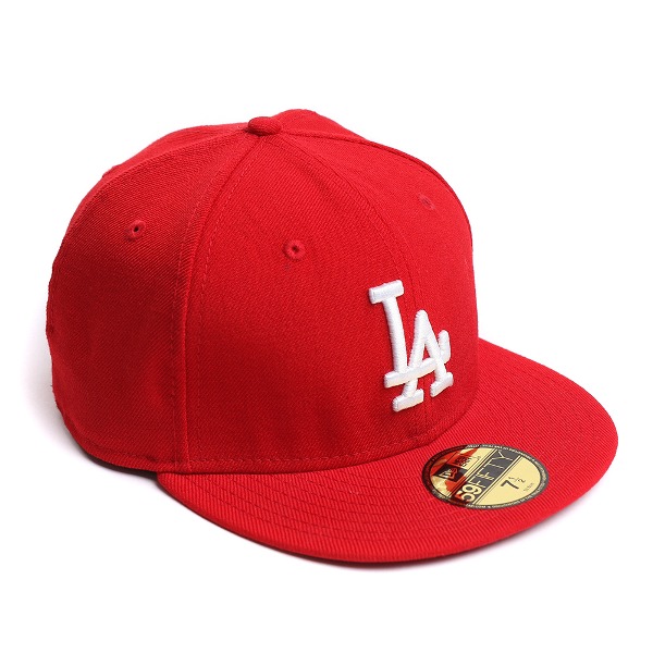 [NEWERA] MLB BASIC CUSTOM LOS ANGELES DODGERS 59FIFTY 엠엘비 베이직 로스엔젤레스 다저스 뉴에라 커스텀 모자 # SCARLET/WHITE